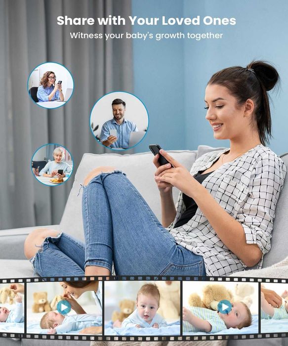 Видео бебефон ieGeek Baby 5 с приложение и Wifi