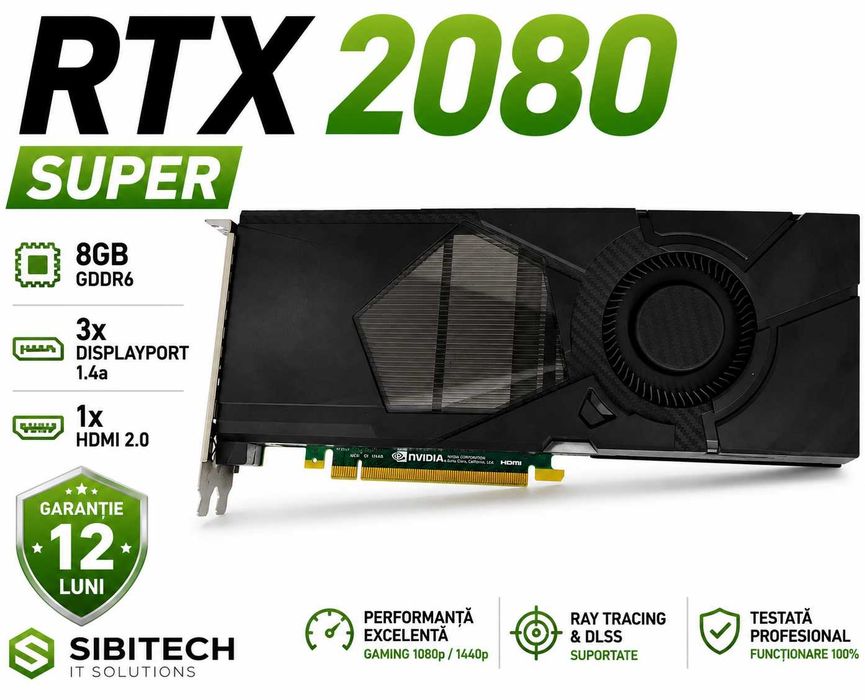 RTX 2080 SUPER 8GB GDDR6 Garantie 12 Luni Factura Fiscala
