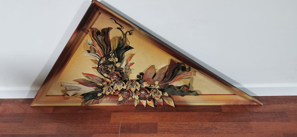 Tablou decorativ din piele naturala realizat manual