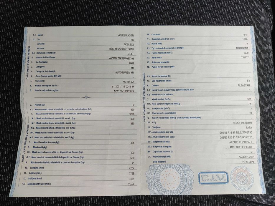 Volkswagen Golf (2009) | Impecabila Tehnic, Stare Vizuala Excelenta | 1.9 TDI (105 CP) - Cutie 6 Viteze Manuala