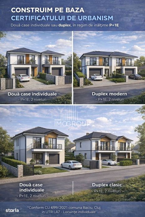 0% Teren 873 mp Baciu – ideal 2 case sau duplex | Front 17 m |