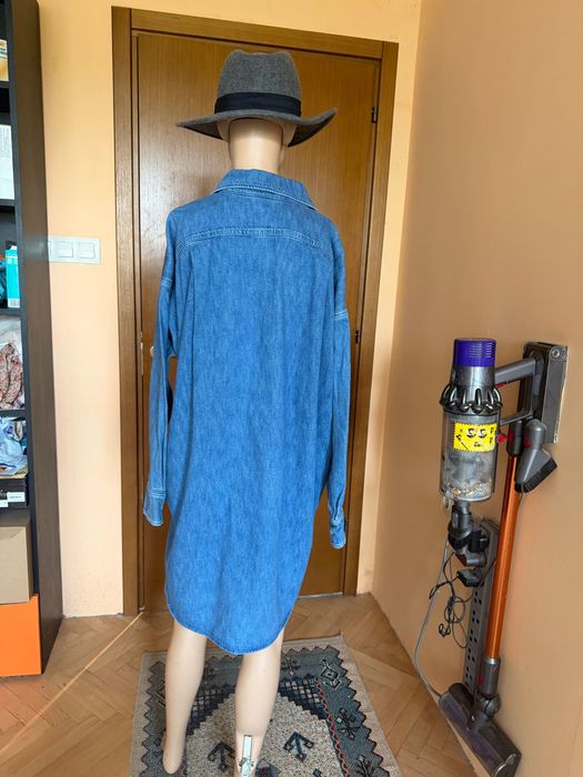 Дънкова зимна риза Arket, oversize модел
