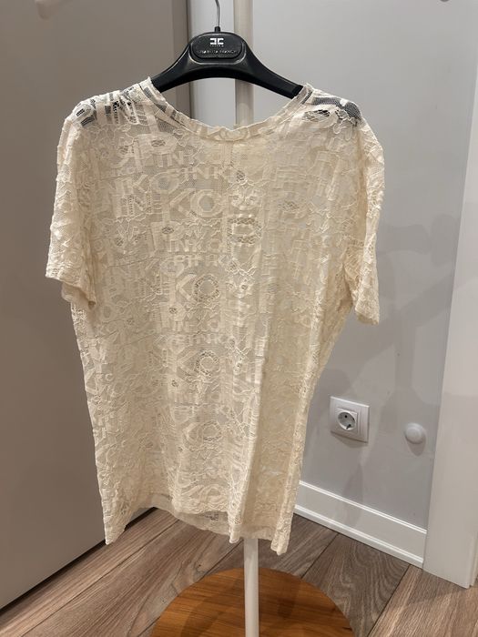 Pinko оригинална дантелена блуза в нежен ivory нюанс