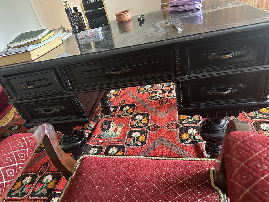 Антикварный письменный стол, 19 век, дуб