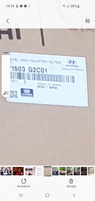 Vand aripa stânga spate Hyundai ioniq  2017 2022