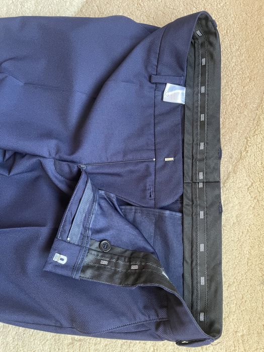 Мъжки син стилен официален костюм MANIAC