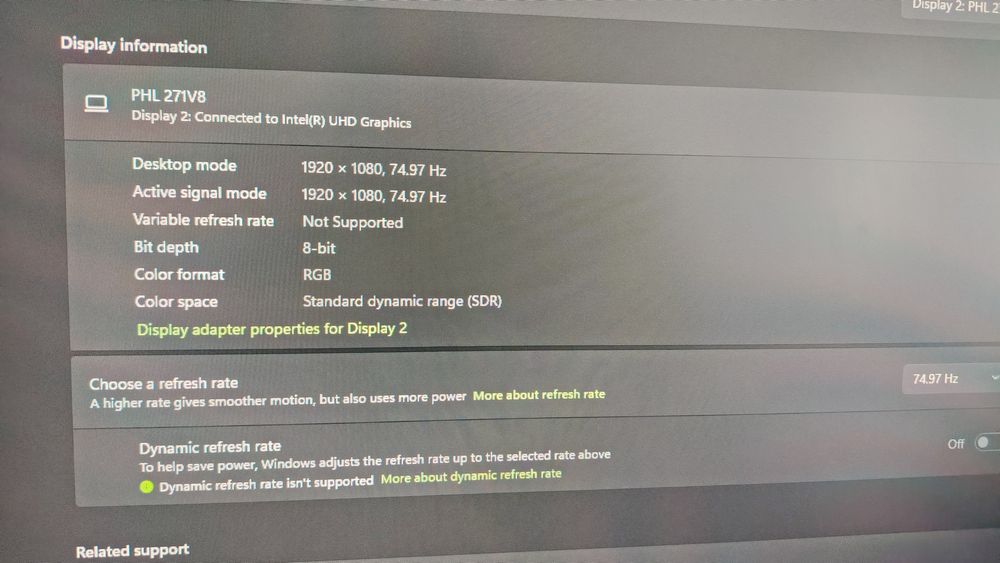 Monitor Philips PHL 271V8 27" 75 HZ