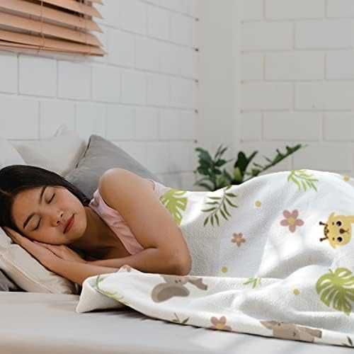 Ново Бебешко фланелено одеяло за момче момиче легло жираф и слон