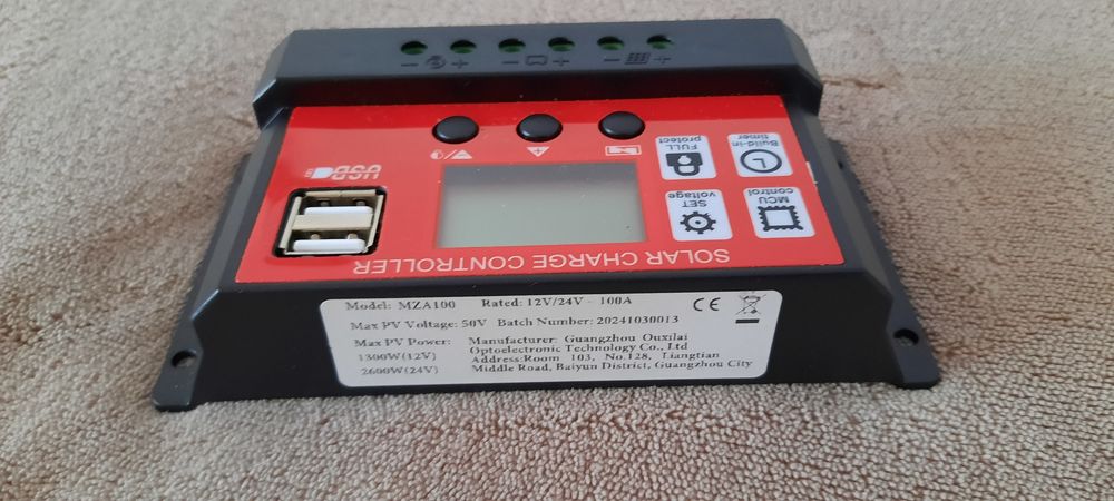 Controler solar 100 A   12/24 v si invertor sinus pur 3000 w de la 12v la 220v