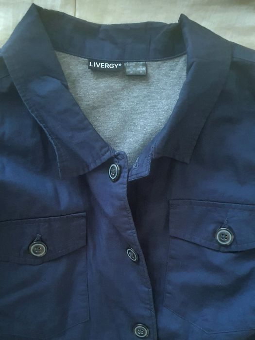 Cămașă dublată bărbați Livergy 100% bumbac L XL, albastru închis groasă