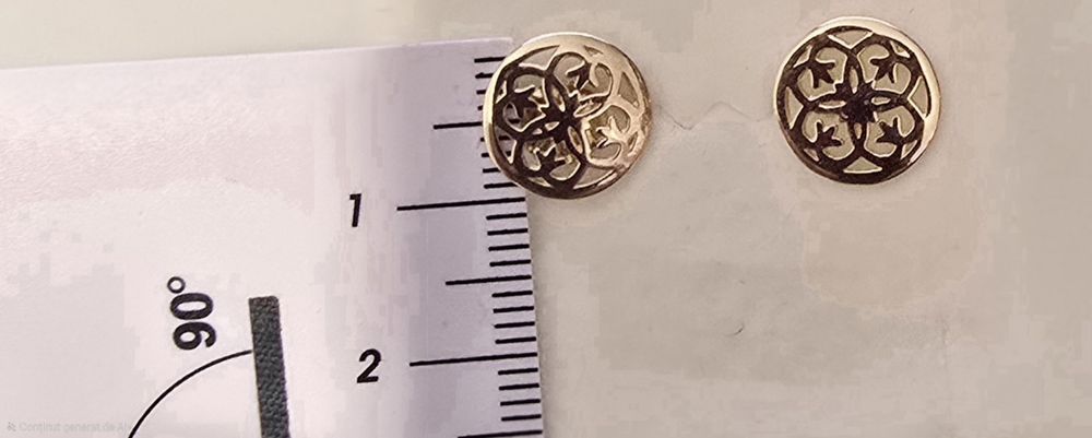 Cercei aur 14 k, 585, închidere șurub