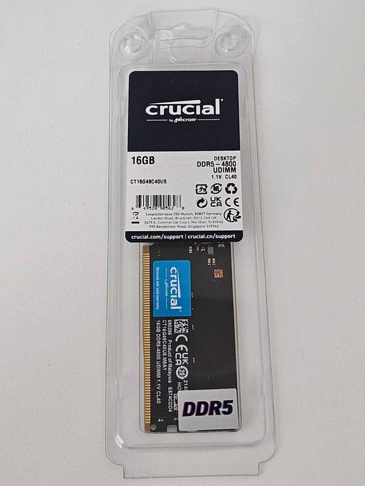 Memorie RAM Crucial 16GB DDR5 4800MHz CL40 (in garantie pana in 2030)