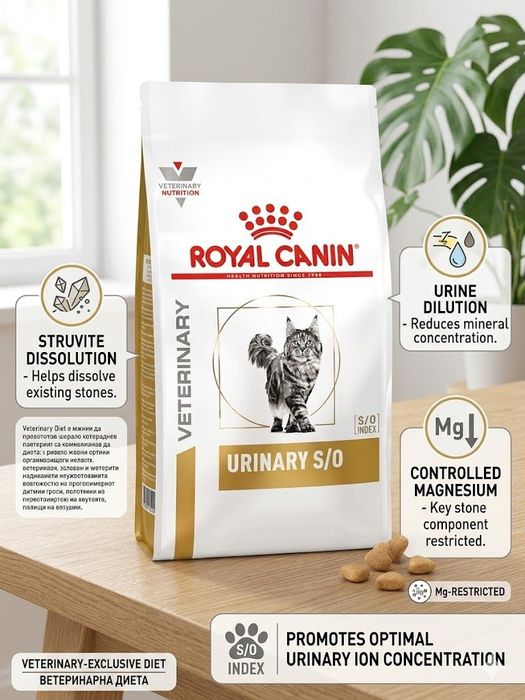 Храна за котки Royal Canin Veterinary Feline Urinary S/O.