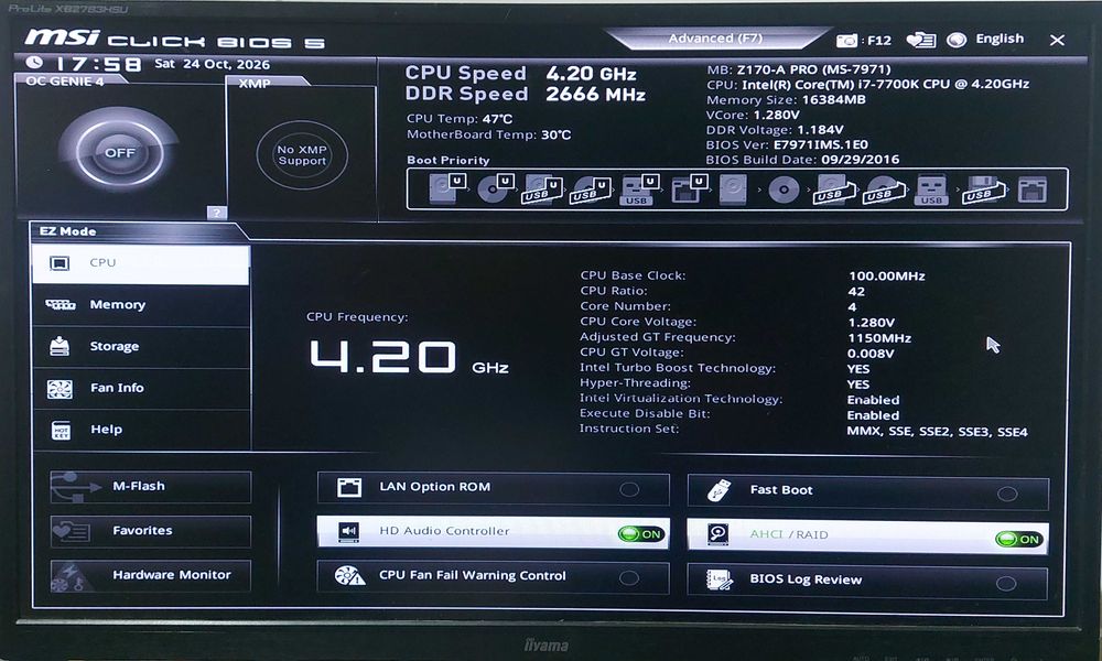 KIT  i7 7700K 4.2GHz + MSI Z170-A PRO + Cooler
