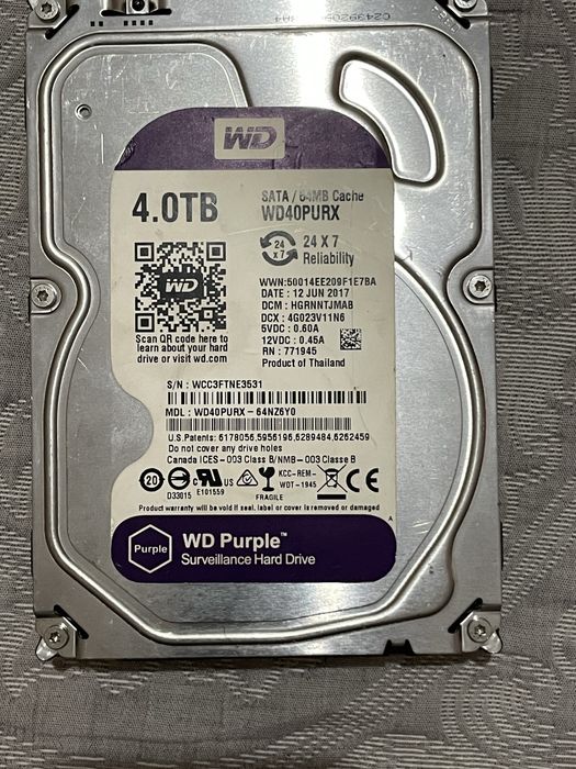 Қатты диск WD Purple 4TB сатылады