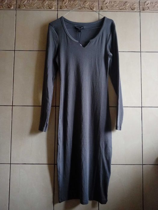 Rochie lunga/mulată/gri/S/Brave Soul