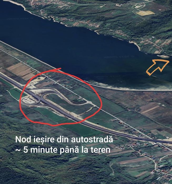 PENINSULĂ PRIVATĂ: 2400mp la Lac – 80m Deschidere – 5 min de A1
​V