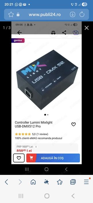 Controller Lumini Mixlight USB-DMX512 Pro
