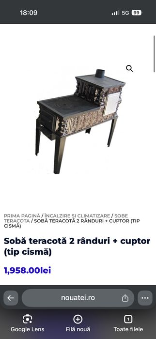 Sobă teracotă + cuptor valabil pana la 1 sept