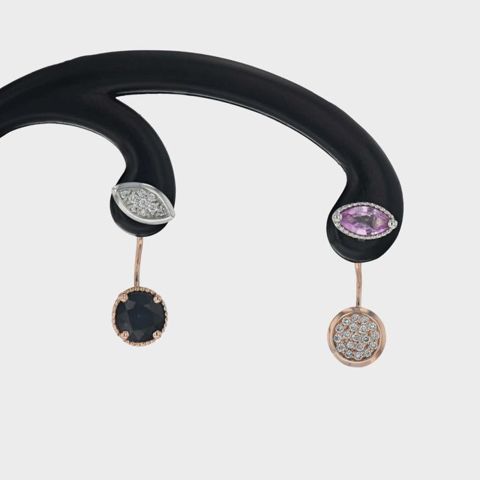 Cercei 3,22 grame aur roz si alb 18k-cod 9907