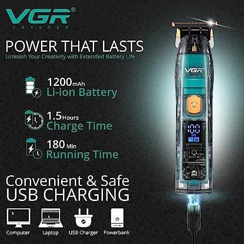 Безжична самобръсначка VGR Машинка подстригване Тример коса брада Мъже