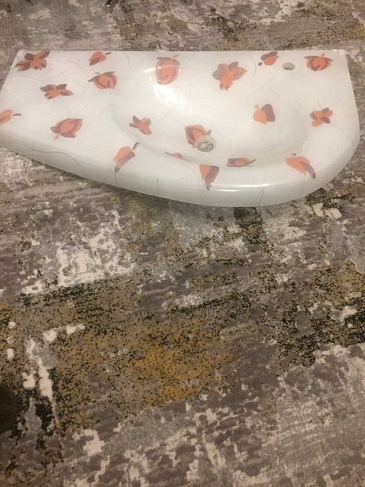 Дизайнерска мивка за баня - ръчно изработена от стъкло