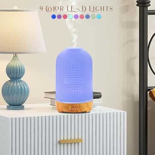 Нов Керамичен арома дифузер 200 мл LED, ултразвуков овлажнител за стая