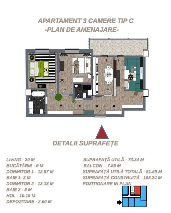 Apartament 3 Camere Direct De La Dezvoltator -Magic Danube Residence-
