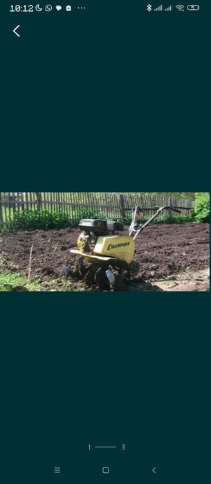 Вспашка земли мотоплугом