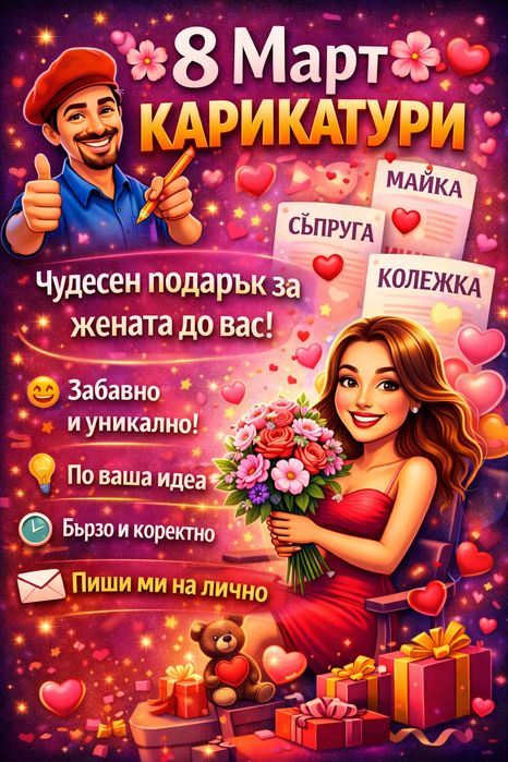 Подарък за всеки празник. Карикатура.