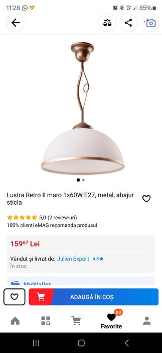Vând lustra Retro II maro
