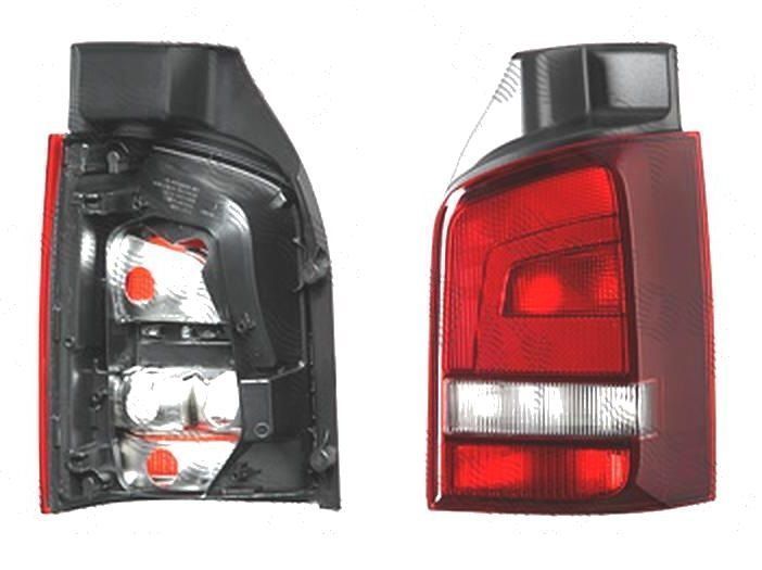 Stop spate lampa Volkswagen Transporter/Multivan, 10.20, spate, Dreapta, Caravelle, Multivan, P21/5W+P21W+PY21W+R10W; rosu-alb, fumuriu; cu suport