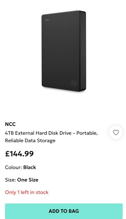 Hard Disk Extern Seagate Portable Drive, 4 TB capacitate, NOU