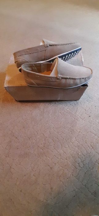 Mocasini piele întoarsă damă/bărbați bej, Alberto Toressi, măsura 40