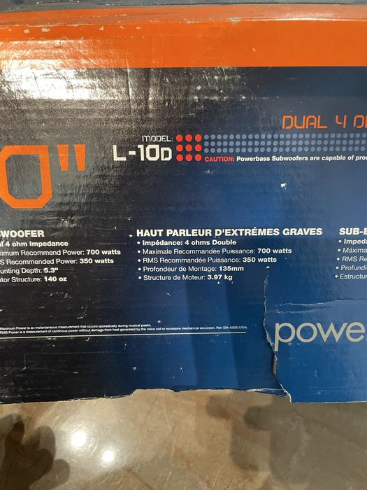 Subwoofer auto/ difuzor bass Powerbass L-10D