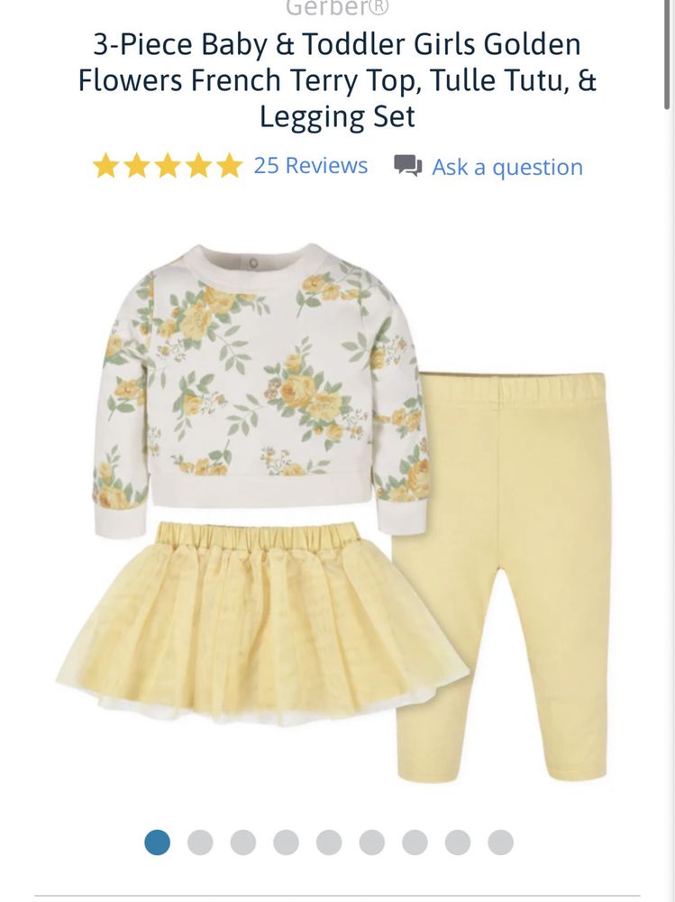 3-Pack Infant & Toddler Girls Mustard & Charcoal Floral Leggings