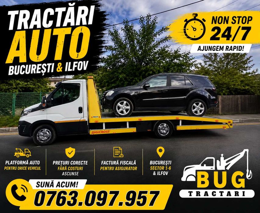 Tractari Auto Bucuresti, Ilfov | Extern: Bulgaria, Grecia, Turcia | Non Stop 24/7