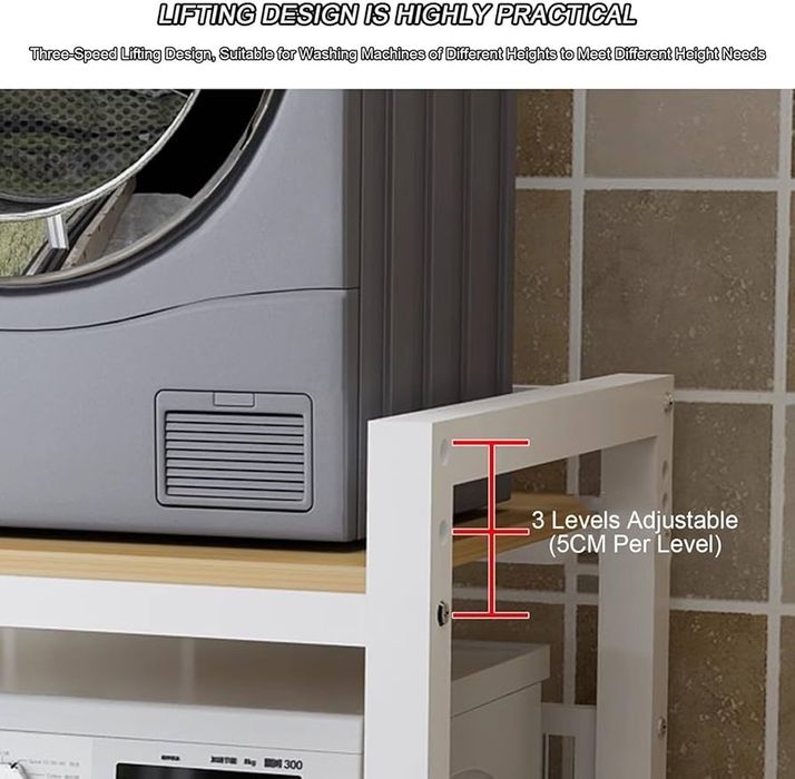 Рафт, стойка за пералня и сушилня, над пералнята, Товароносимост 350кг