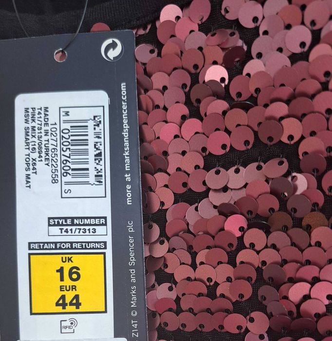 Vand top cu paiete Marks & Spencer  mar. 44 / 16, eticheta, deosebit