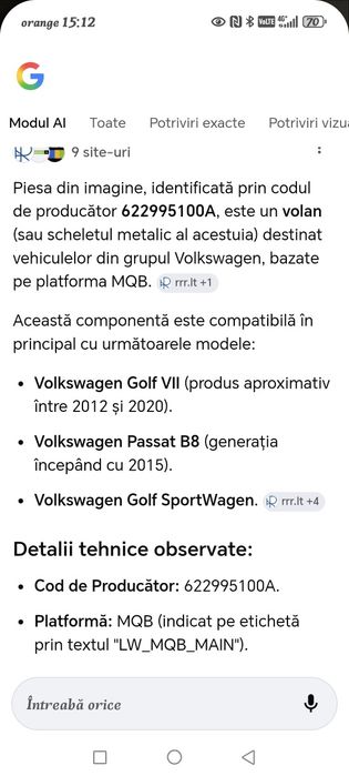 De vânzare volan VW
