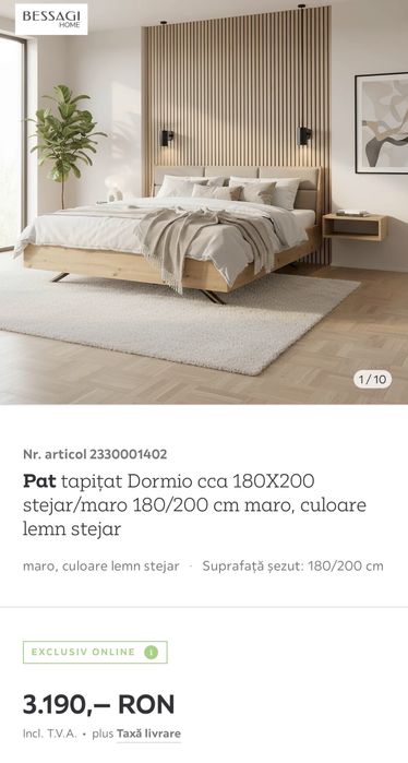 Pat cu somieră nou 180/200