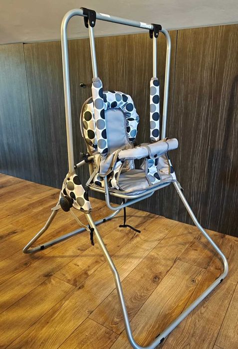 Leagan pentru copii, Top Kids, cu spatar reglabil, Grey Dots