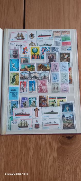 Colecție timbre Italia 1973–1991 – clasor complet – lot integral