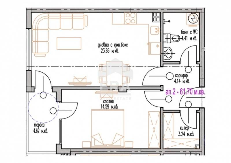 Продава се Двустаен апартамент в Варна, м-т Траката - 67 кв.м за 1367 €/кв.м - Снимка #7