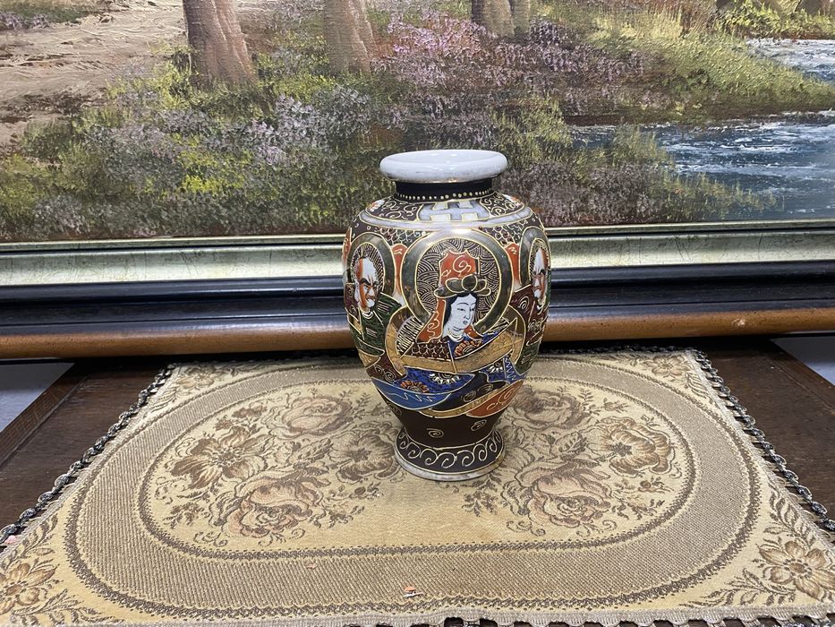 Японска порцеланова ваза Satsuma стил маркировка Япония 1950-1960