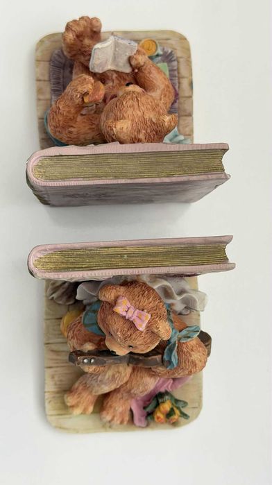 Чифт винтидж държачи за книги Teddy Tales