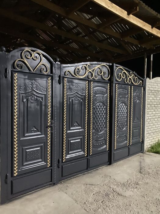 покраска ворота еврозабор