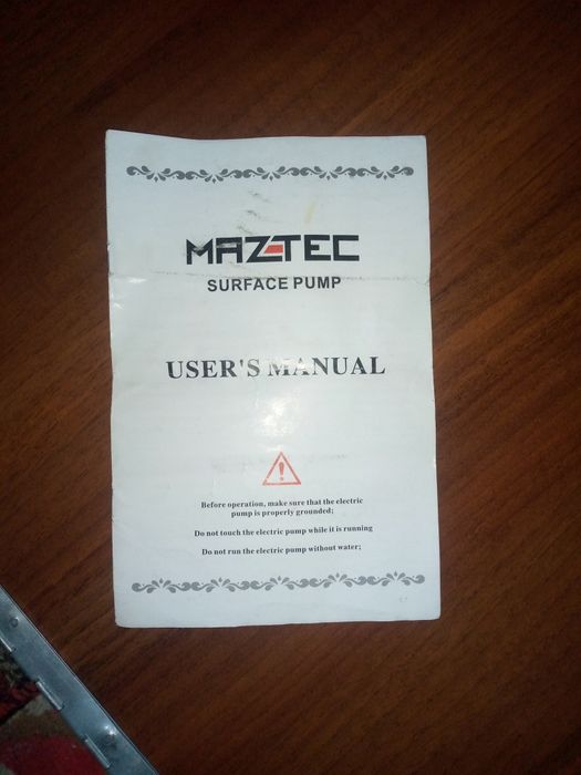 MAZTEC. Siv nasosi yangi (klapansiz) bir marta suv tortilgan holos