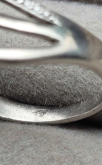 Inel argint cu pietre tip marquise, granat/ametist si turmalina