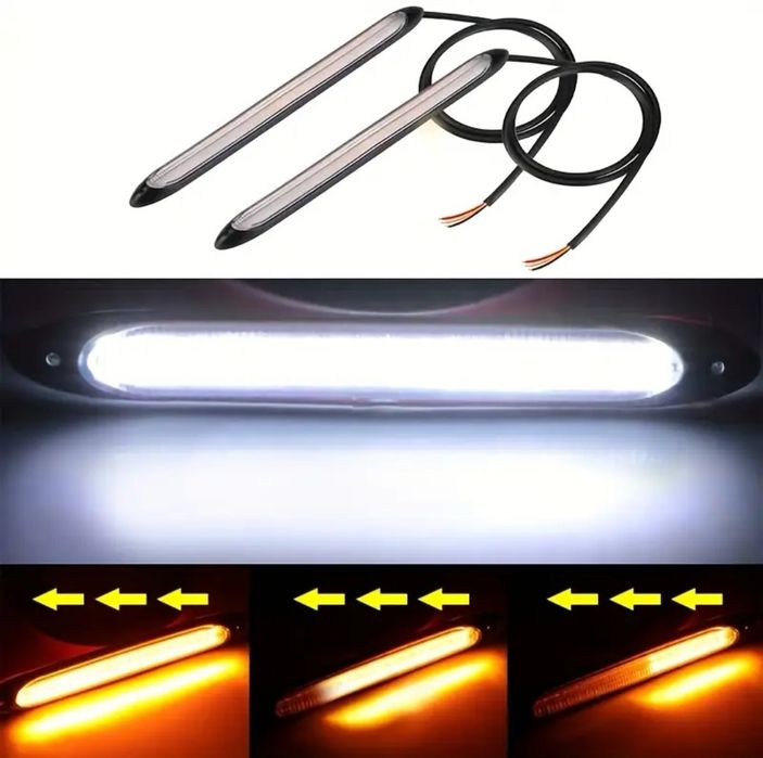 Дневни ВОДОУСТОЙЧИВИ DRL светлини с функция бягащ мигач